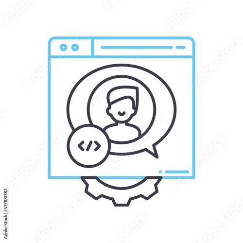 feature request line icon, outline symbol, vector illustration, concept sign