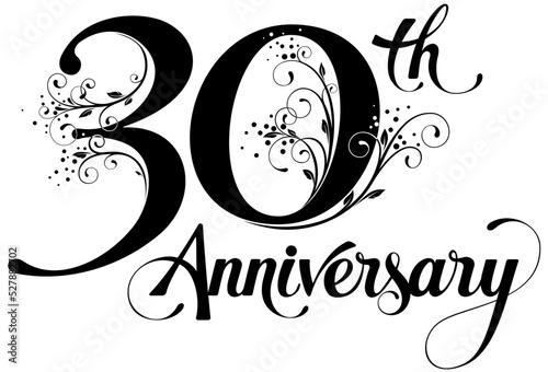 30th Anniversary - custom calligraphy text