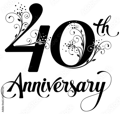 40th Anniversary - custom calligraphy text