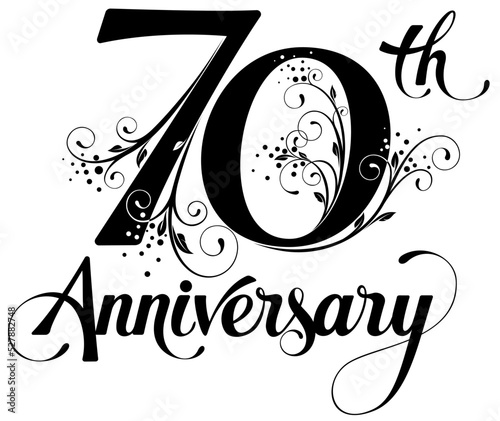 70th Anniversary - custom calligraphy text