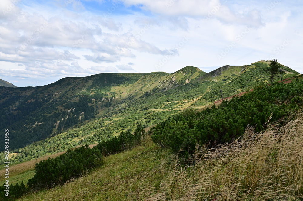 landscape with mountains, selective focus, view from Chleb in the Slovakia