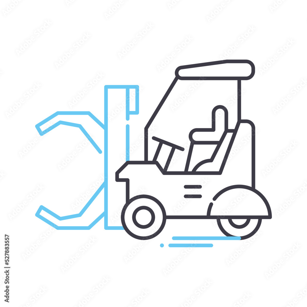 Naklejka premium forklift truck line icon, outline symbol, vector illustration, concept sign