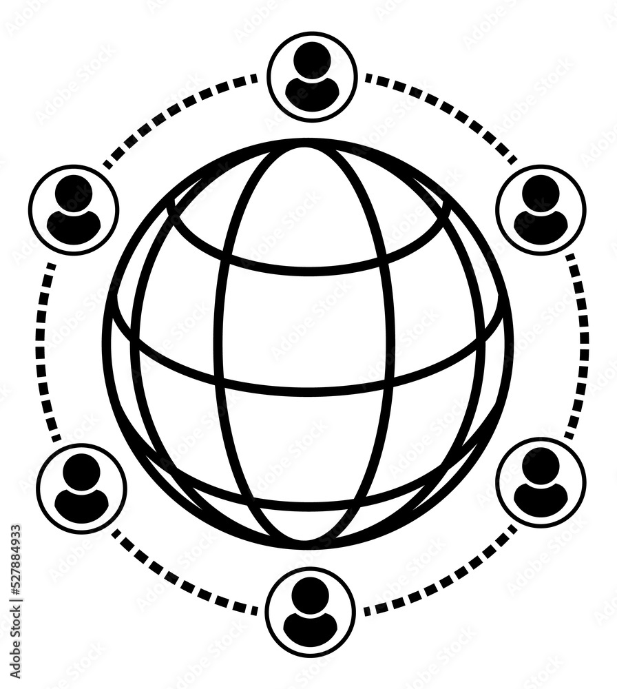 People connecting around world. Global networking icon People connecting around world. Global networking icon