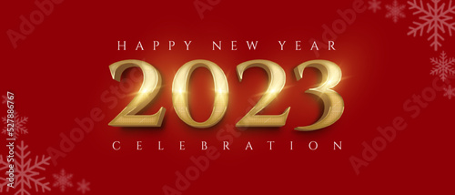 Creative 3d text editable number gold style happy new year 2023