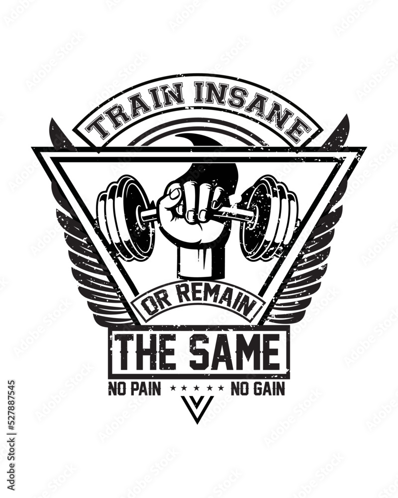 Train insane or remain the same t-shirt design Train insane or remain the same t-shirt design