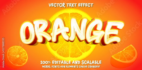 Orange editable vector text effect