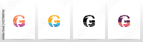 Palm Tree On Letter Logo Design G