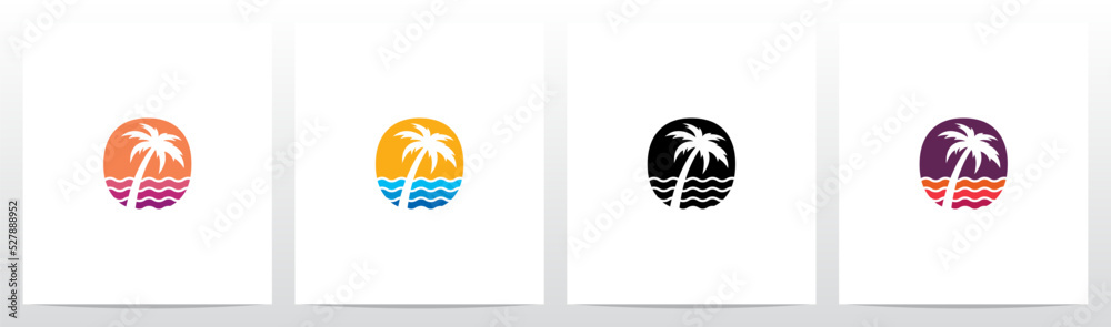 Palm Tree On Letter Logo Design O Palm Tree On Letter Logo Design O