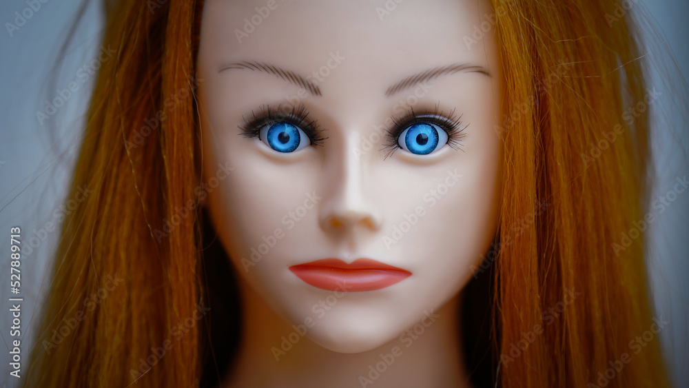 close up face of girl mannequin