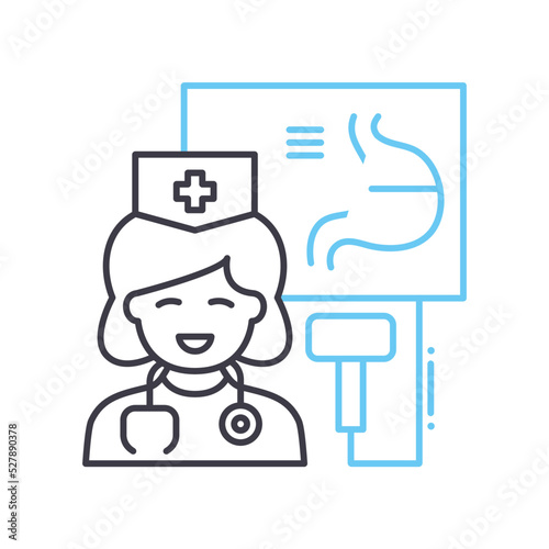 gastroenterologist line icon, outline symbol, vector illustration, concept sign