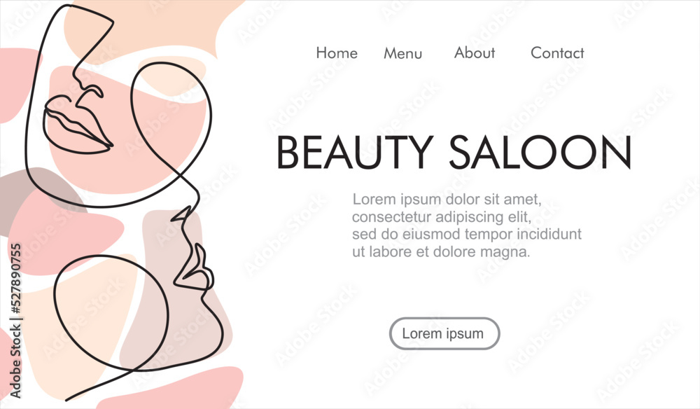 Woman face continuous one line vector drawing. Style templates with abstract female face and butterflies. Can used for logo, emblem, slide show and banner. Illustration with quote template Woman face continuous one line vector drawing. Style templates with abstract female face and butterflies. Can used for logo, emblem, slide show and banner. Illustration with quote template