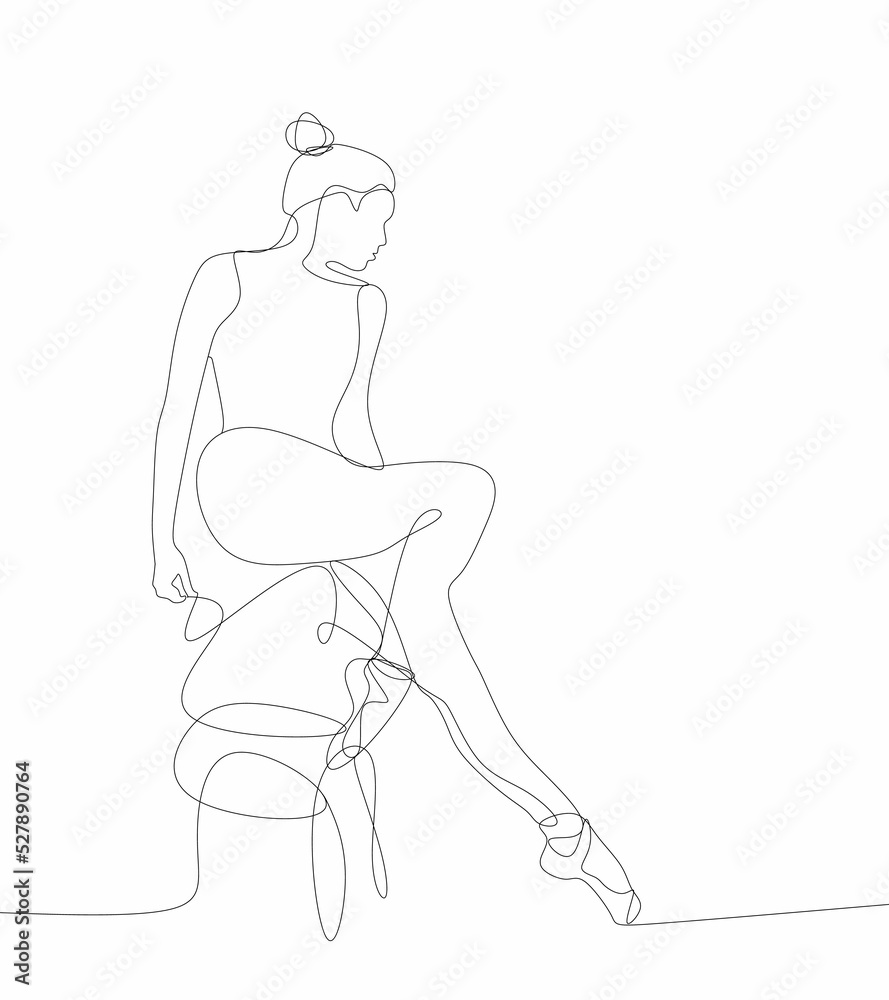 Ballerina dansing drawing poses line art