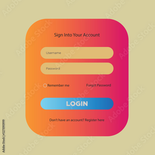 login form, Login page, sign in, Vector template