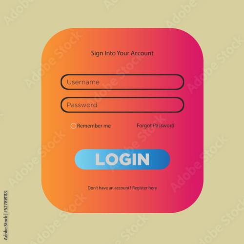 login screen, modern login page design vector illustration template.