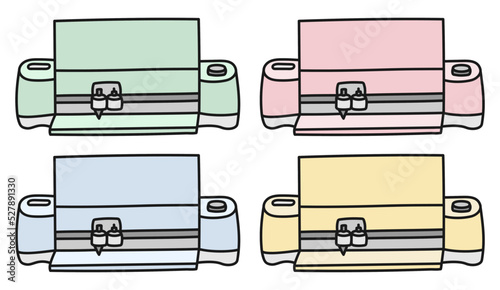Cutting Machine Icons Illustrations Vector Set Crafting Hobby Craft Machine