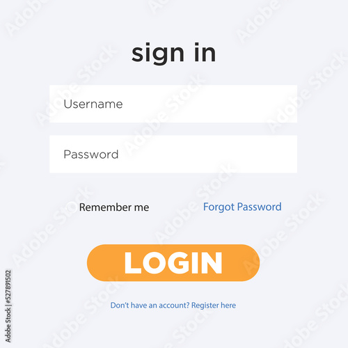 login screen, modern login page design vector illustration template