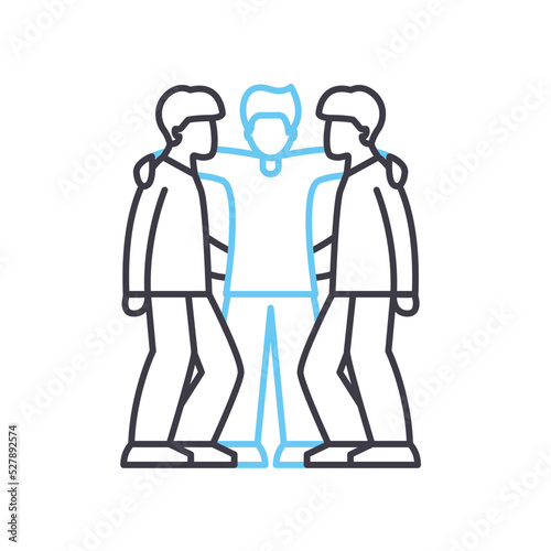 Wallpaper Mural friendship hugs line icon, outline symbol, vector illustration, concept sign Torontodigital.ca