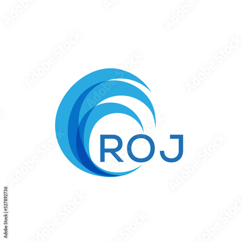 ROJ letter logo. ROJ blue image on white background. ROJ Monogram logo design for entrepreneur and business. ROJ best icon.
