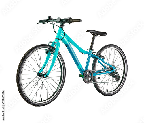 Bicycle blue sky isolated on white background with clipping path