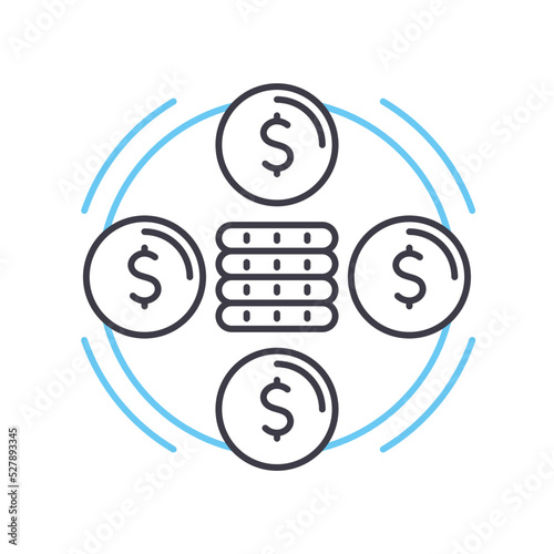 funding platform line icon, outline symbol, vector illustration, concept sign
