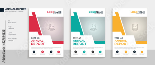 Multipurpose corporate business annual report flyer design with modern book cover template