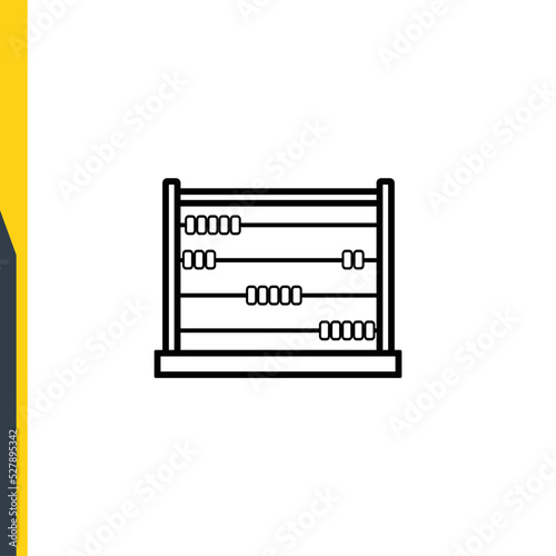 Abacus kalkulator matematika web design, vector line icons. Back to school