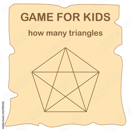 How many triangles? Math game for kids