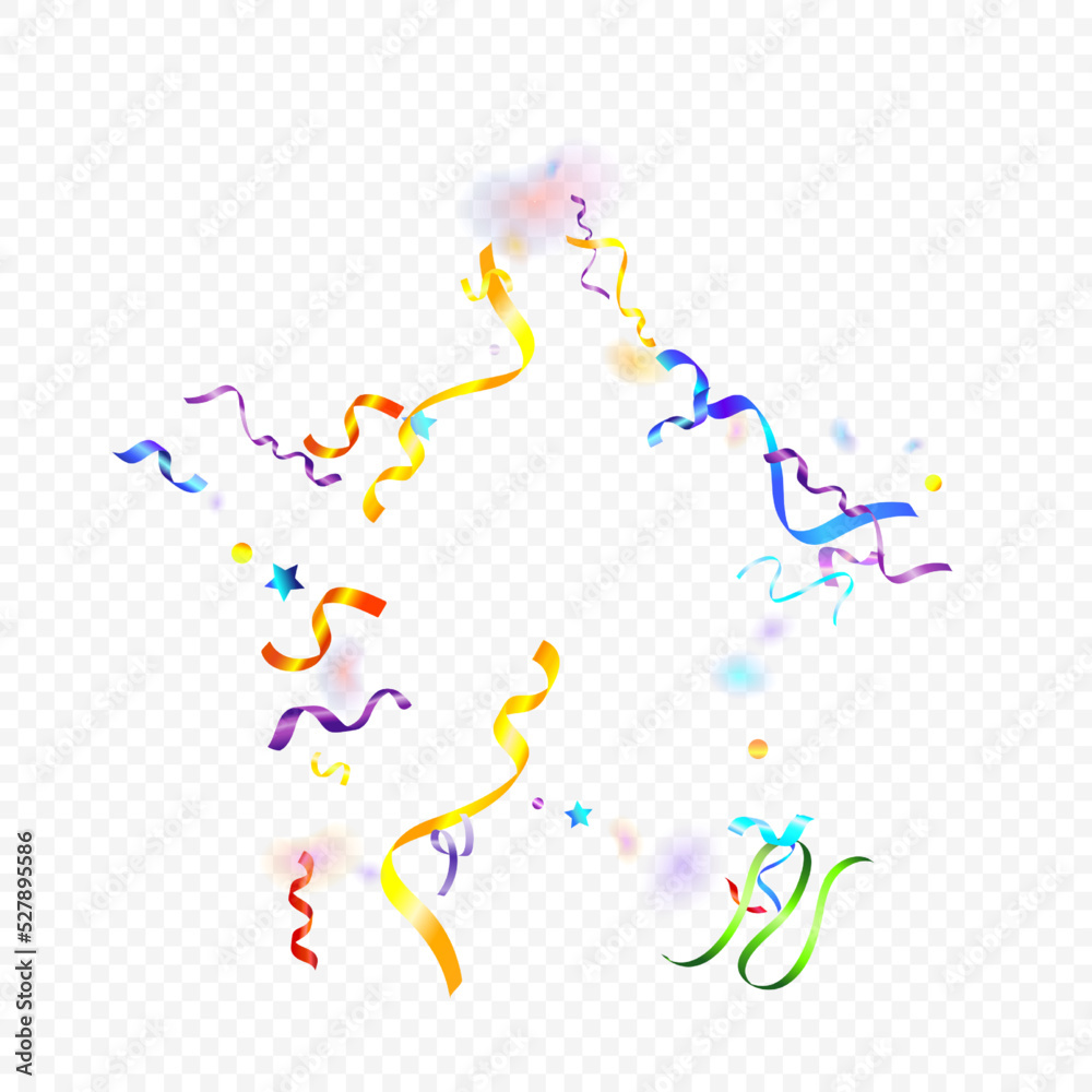 Naklejka premium ribbon spiral confetti carnival color shine gift