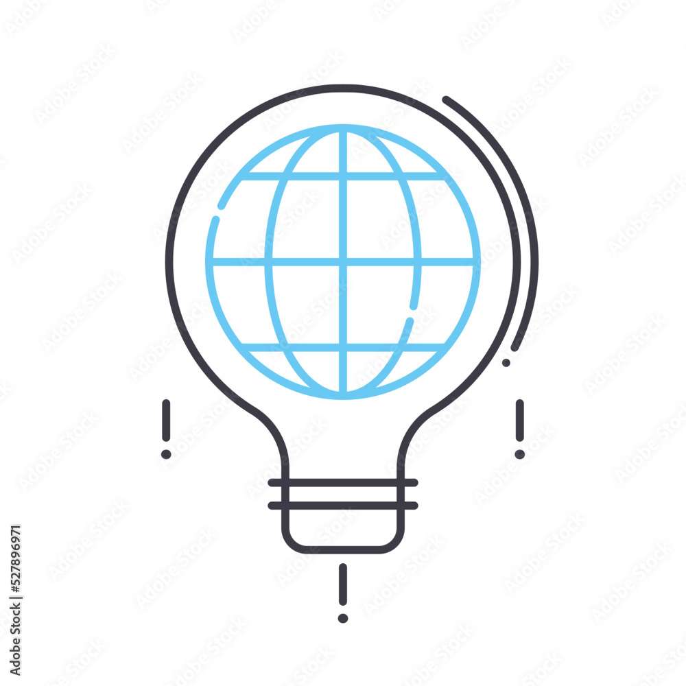 Fototapeta premium global solutions line icon, outline symbol, vector illustration, concept sign