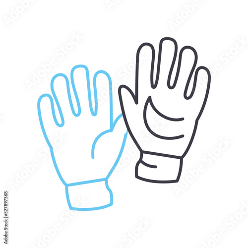 goalkeeper gloves line icon, outline symbol, vector illustration, concept sign