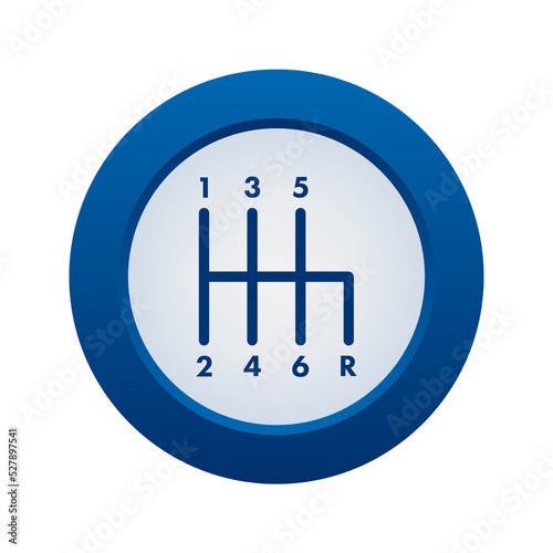 Manual Car transmission, Gear shifter. Vector stock illustration.