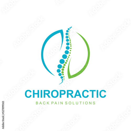 Spine logo design, Medical Chiropractic Logo In White Isolated Background, Chiropractic Logo Template Design Vector, Emblem, Design Concept, Creative Symbol, Icon