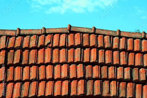 fragment of a tiled roof texture background photo