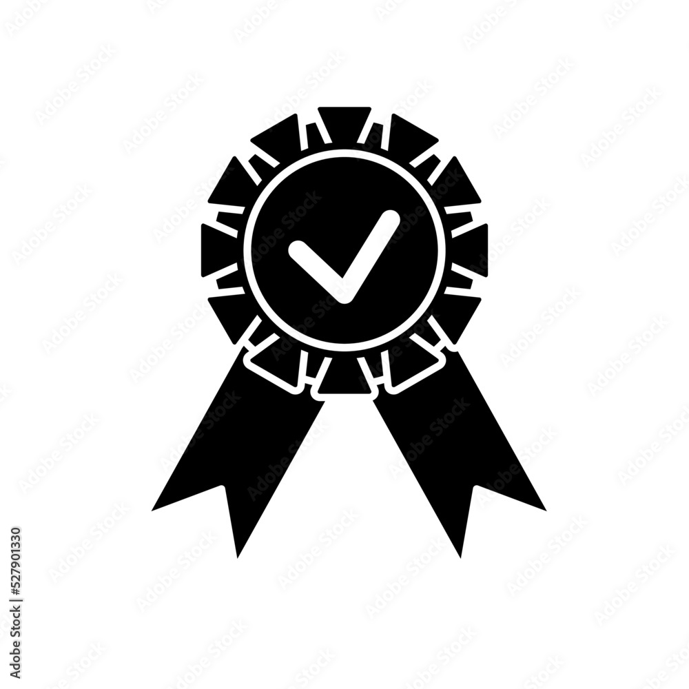 Approved or certified medal icon in a flat design. Rosette icon. Award vector Approved or certified medal icon in a flat design. Rosette icon. Award vector