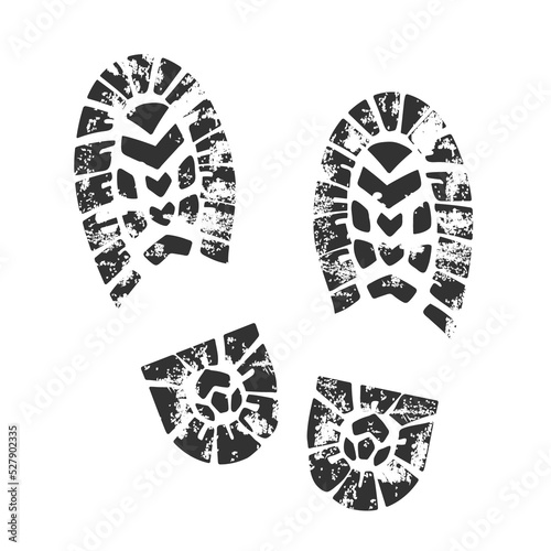 Carta da parati Footprint with grunge effect. PNG.