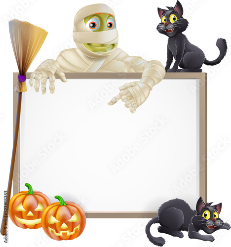 Mummy Halloween Sign
