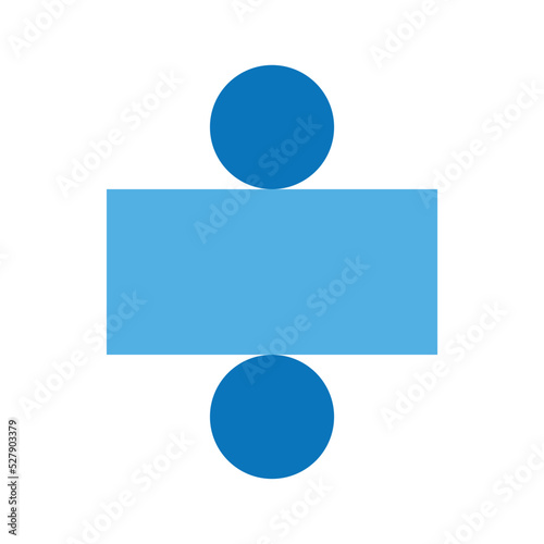 Geometry net of cylinder. 3d solid shape in mathematics