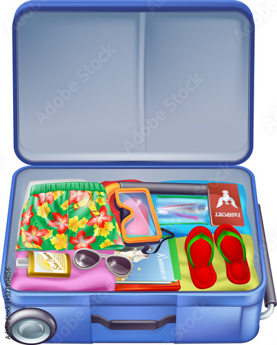 Full holiday vacation suitcase