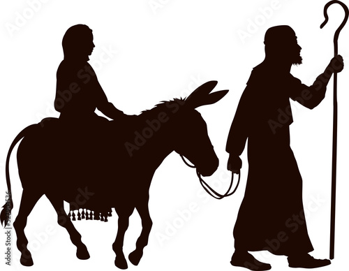 Mary and Joseph silhouettes photo