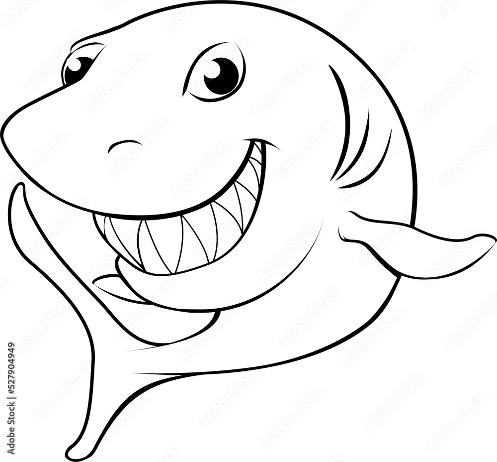 Obraz premium Happy cartoon shark