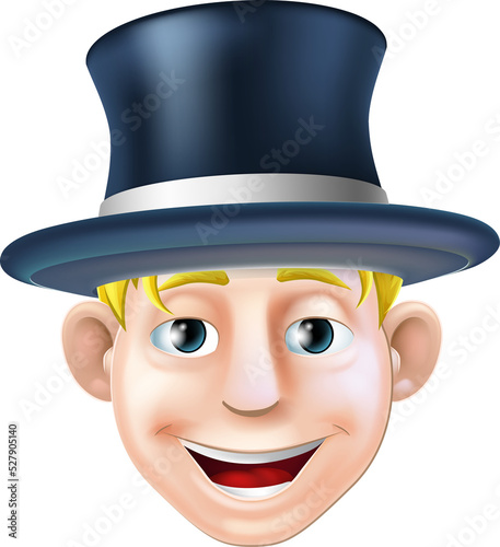 Man in top hat cartoon