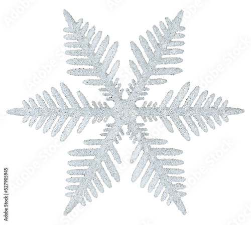 decorative xmas snowflake with glitter isolated