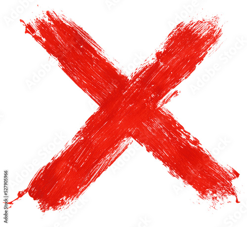 painted X mark isolated