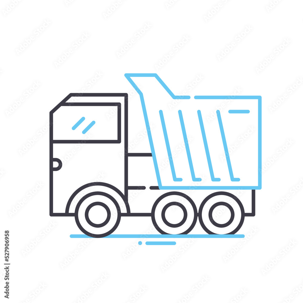 heavy truck line icon, outline symbol, vector illustration, concept sign heavy truck line icon, outline symbol, vector illustration, concept sign