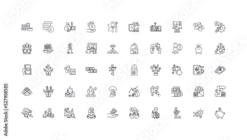 Investment ideas, linear icons, line signs set, vector collection