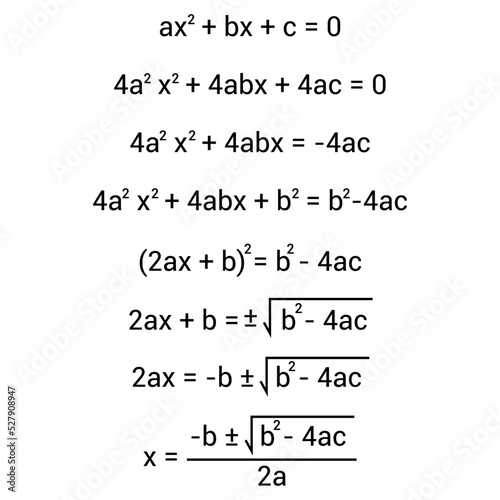 Proof of quadratic formula in mathematics
