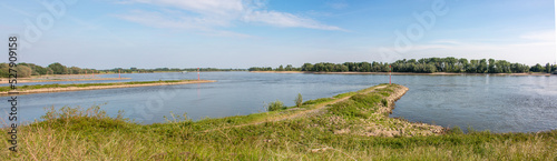Landscape and river Rhein at the grinder tower Rees North Rhine-Westphalia Germany photo