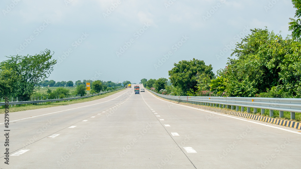 Yamuna expressway, Delhi Agra expressway during monsoon, India