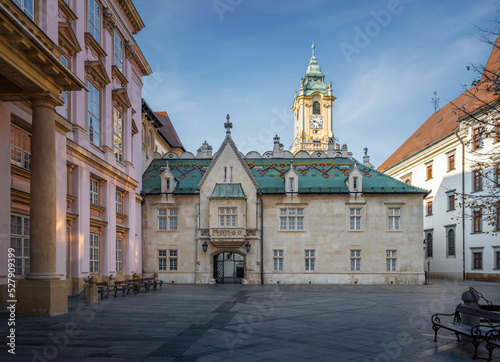 Fotografiet Old Town Hall at Primate's Square - Bratislava, Slovakia
