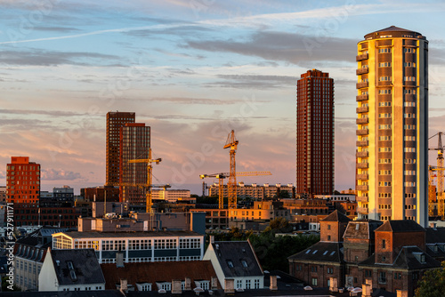 Photography Copenhagen, Denmark,  The city skyline at sunset.